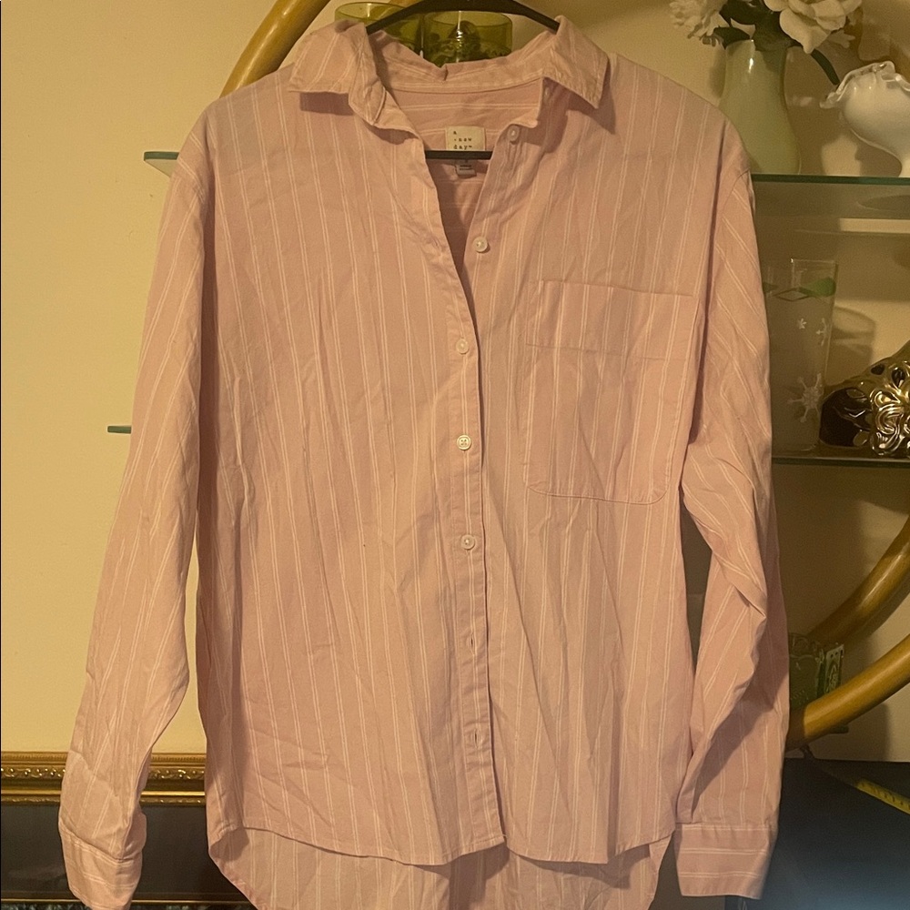A New day Men's Light Pink Button Down Shirt